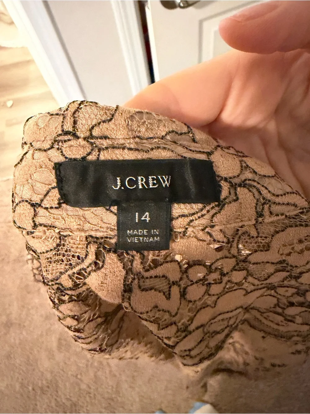 J. Crew Taupe Floral Lace Button-Down Shirt